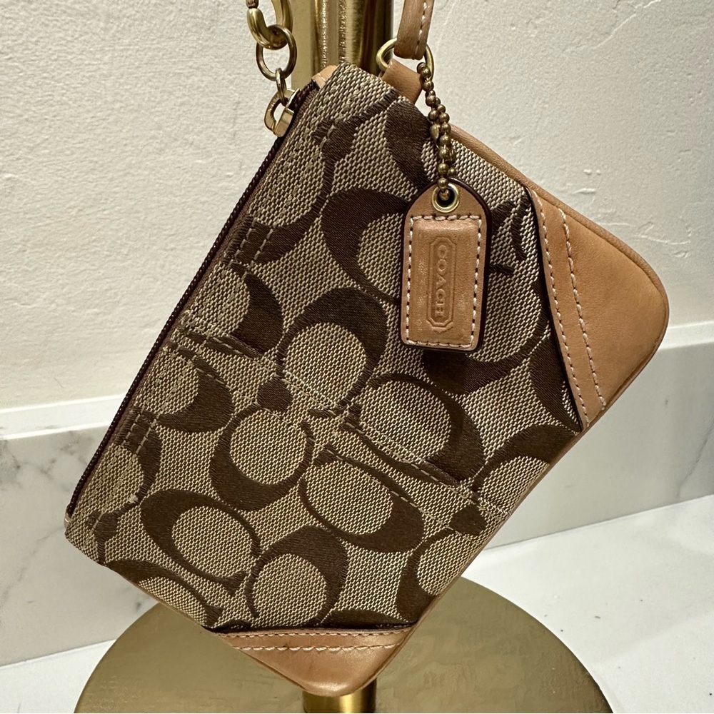 Coach Wristlet Canvas w/Leather trim - Picture 11 of 15